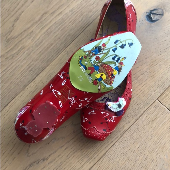 Irregular Choice Flat red whimsical shoes - Picture 7 of 9